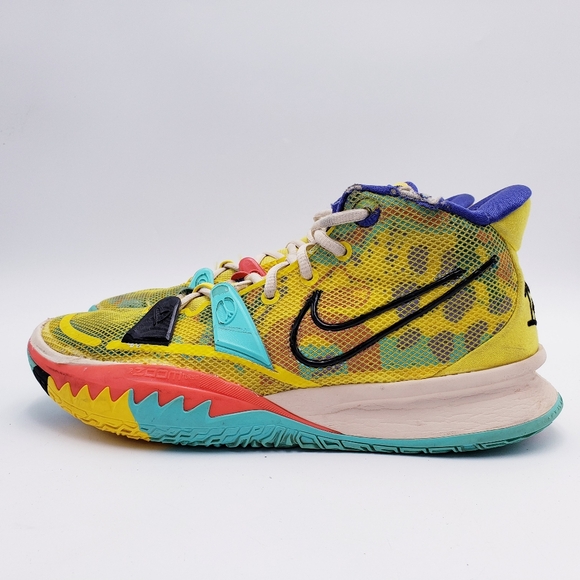 Nike Kyrie 7 '1 World 1 People' CQ9326-700 Yellow Green Black Men's Size 9.5 - Picture 4 of 12